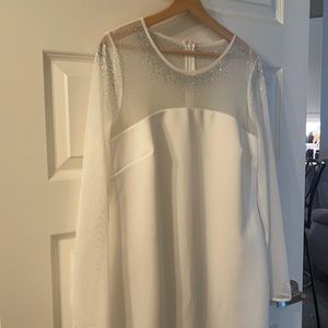 Calvin Klein Sheath Dress Embellished Stone Neck